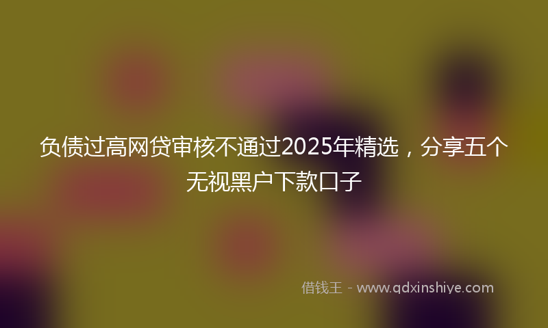 负债过高网贷审核不通过2025年精选，分享五个无视黑户下款口子