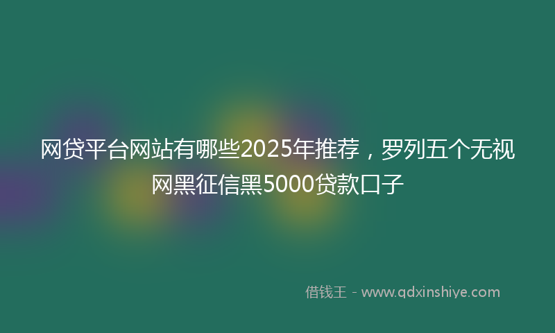 网贷平台网站有哪些2025年推荐，罗列五个无视网黑征信黑5000贷款口子