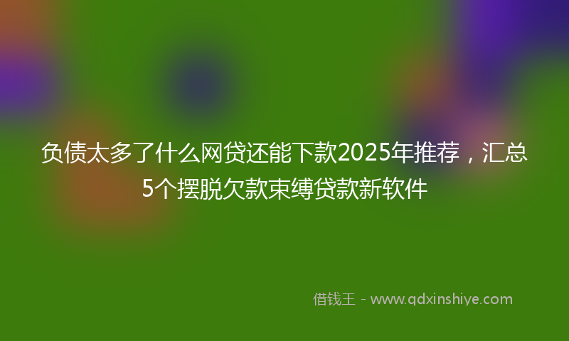 负债太多了什么网贷还能下款2025年推荐，汇总5个摆脱欠款束缚贷款新软件