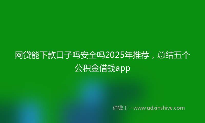 网贷能下款口子吗安全吗2025年推荐，总结五个公积金借钱app