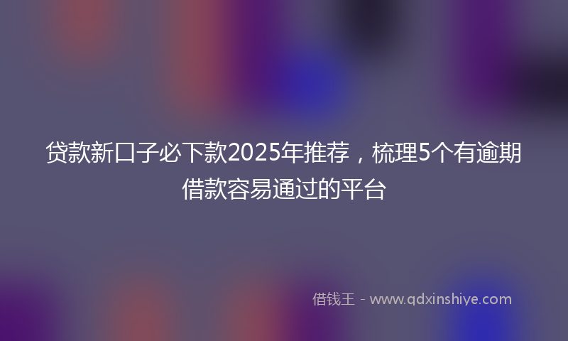 贷款新口子必下款2025年推荐，梳理5个有逾期借款容易通过的平台