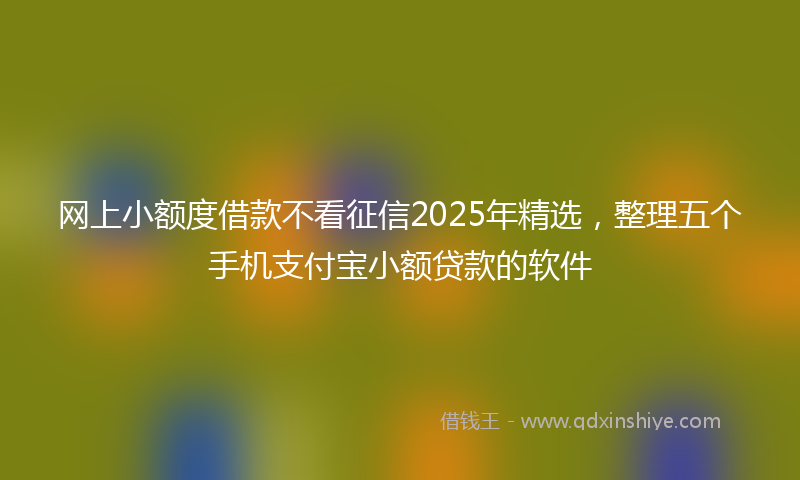 网上小额度借款不看征信2025年精选，整理五个手机支付宝小额贷款的软件