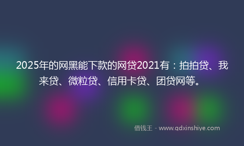 2025年的网黑能下款的网贷2021有：拍拍贷、我来贷、微粒贷、信用卡贷、团贷网等。