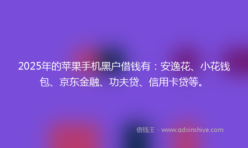 2025年的苹果手机黑户借钱有：安逸花、小花钱包、京东金融、功夫贷、信用卡贷等。
