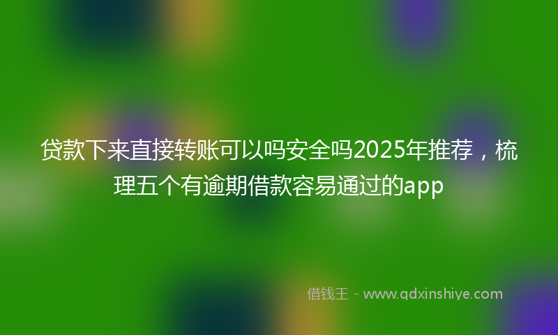 贷款下来直接转账可以吗安全吗2025年推荐，梳理五个有逾期借款容易通过的app