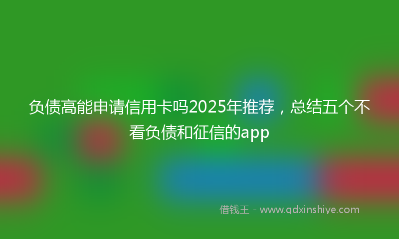 负债高能申请信用卡吗2025年推荐，总结五个不看负债和征信的app