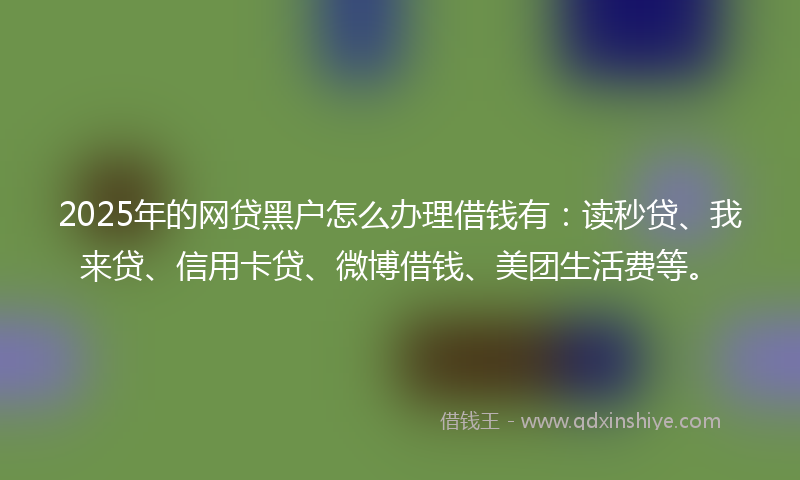 2025年的网贷黑户怎么办理借钱有：读秒贷、我来贷、信用卡贷、微博借钱、美团生活费等。