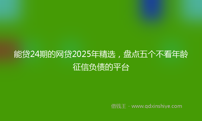 能贷24期的网贷2025年精选，盘点五个不看年龄征信负债的平台
