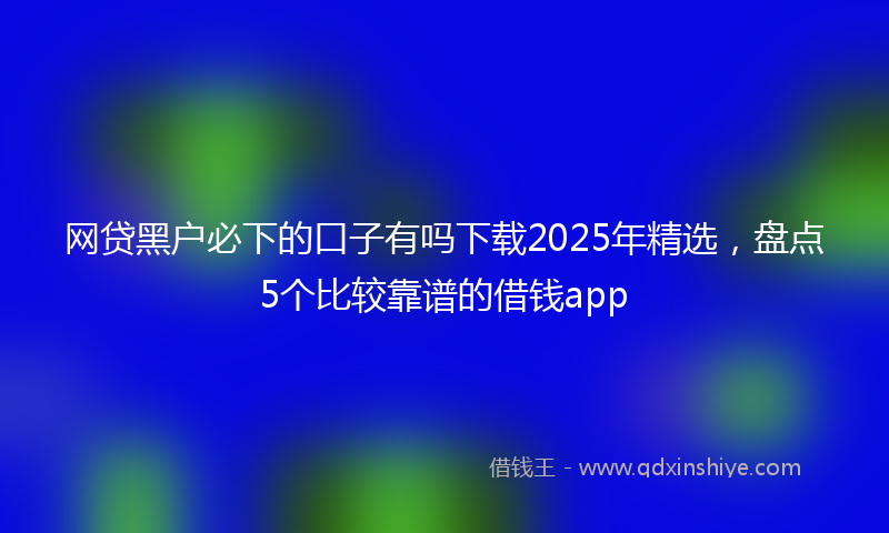 网贷黑户必下的口子有吗下载2025年精选，盘点5个比较靠谱的借钱app