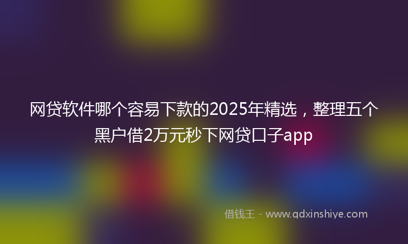 网贷软件哪个容易下款的2025年精选，整理五个黑户借2万元秒下网贷口子app