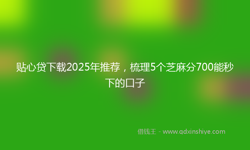 贴心贷下载2025年推荐，梳理5个芝麻分700能秒下的口子