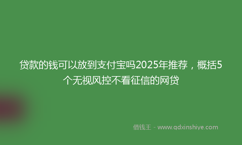 贷款的钱可以放到支付宝吗2025年推荐，概括5个无视风控不看征信的网贷