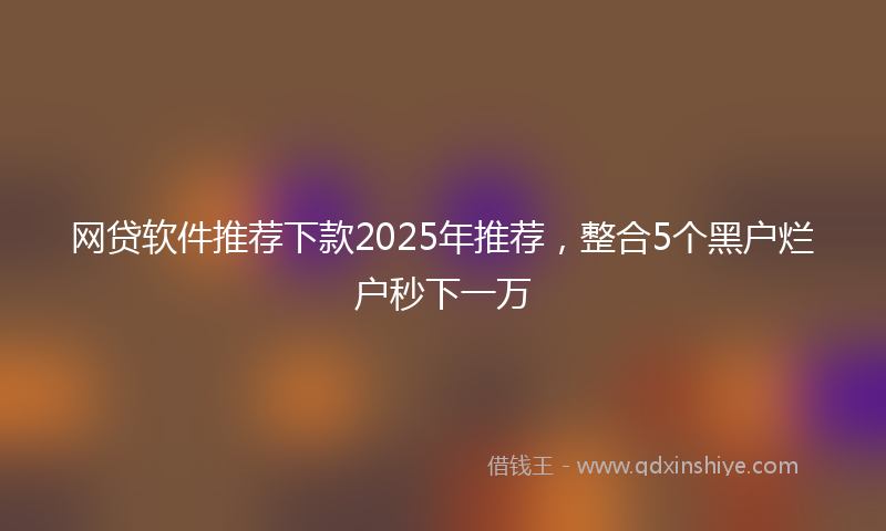 网贷软件推荐下款2025年推荐，整合5个黑户烂户秒下一万