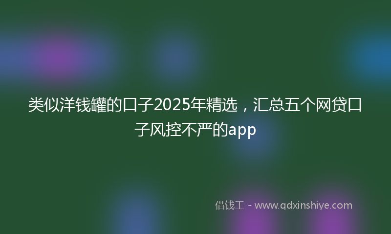 类似洋钱罐的口子2025年精选，汇总五个网贷口子风控不严的app