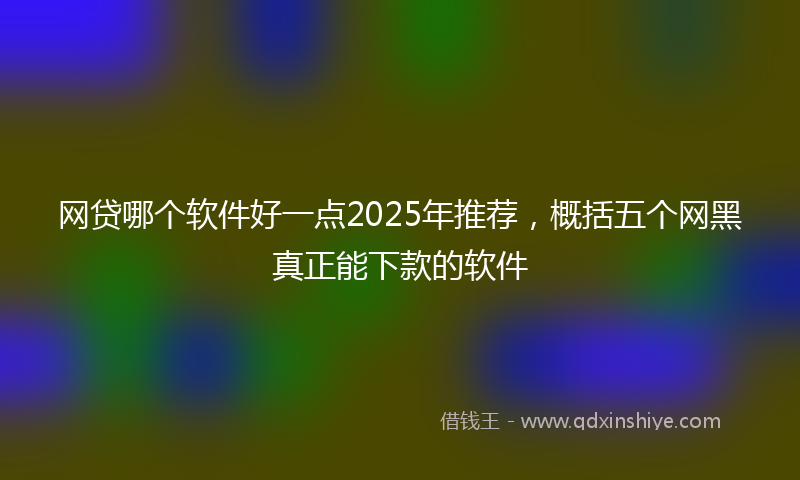 网贷哪个软件好一点2025年推荐，概括五个网黑真正能下款的软件