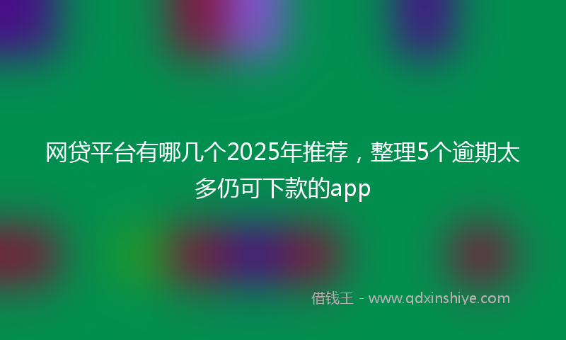 网贷平台有哪几个2025年推荐，整理5个逾期太多仍可下款的app