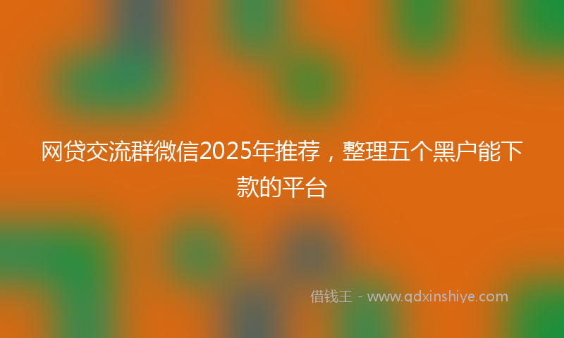 网贷交流群微信2025年推荐，整理五个黑户能下款的平台