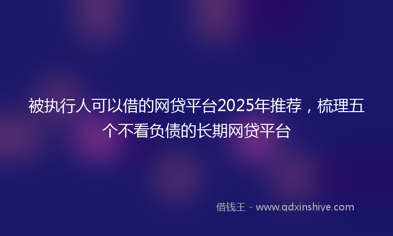 被执行人可以借的网贷平台2025年推荐，梳理五个不看负债的长期网贷平台