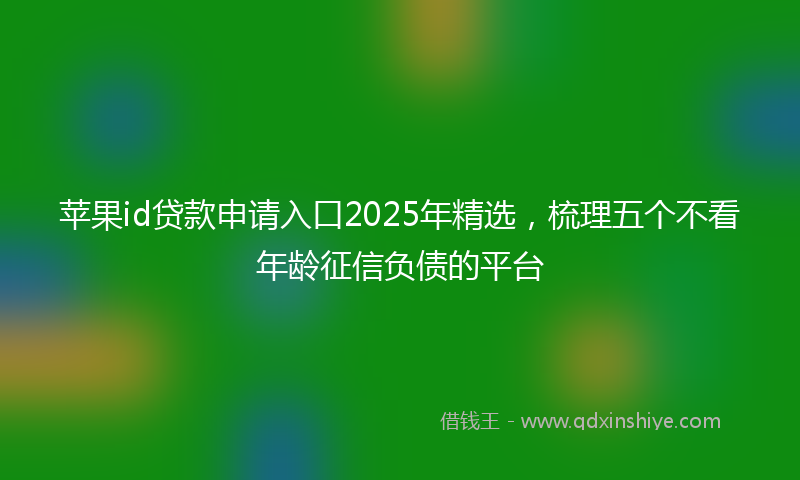 苹果id贷款申请入口2025年精选，梳理五个不看年龄征信负债的平台