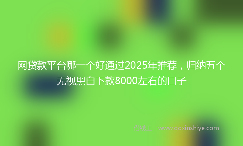 网贷款平台哪一个好通过2025年推荐，归纳五个无视黑白下款8000左右的口子
