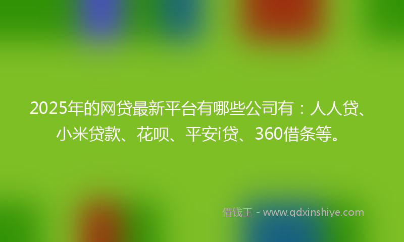 2025年的网贷最新平台有哪些公司有：人人贷、小米贷款、花呗、平安i贷、360借条等。