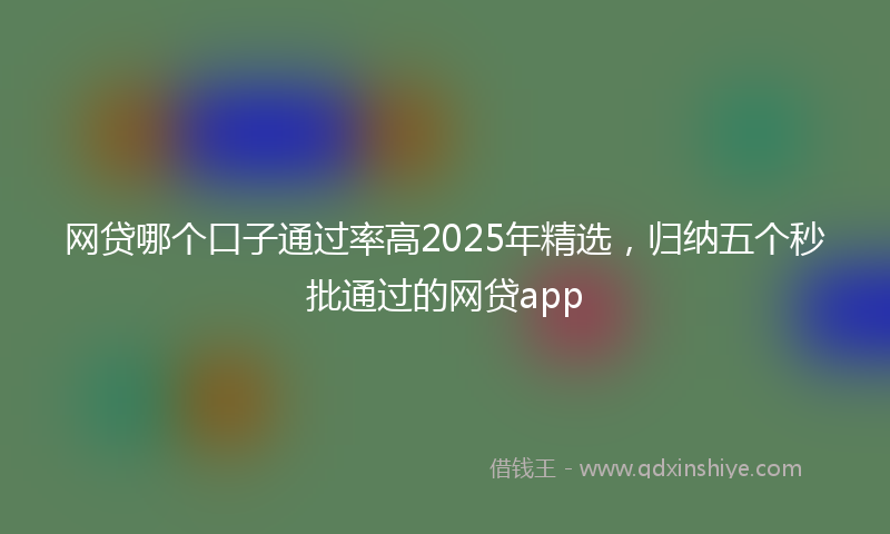 网贷哪个口子通过率高2025年精选，归纳五个秒批通过的网贷app