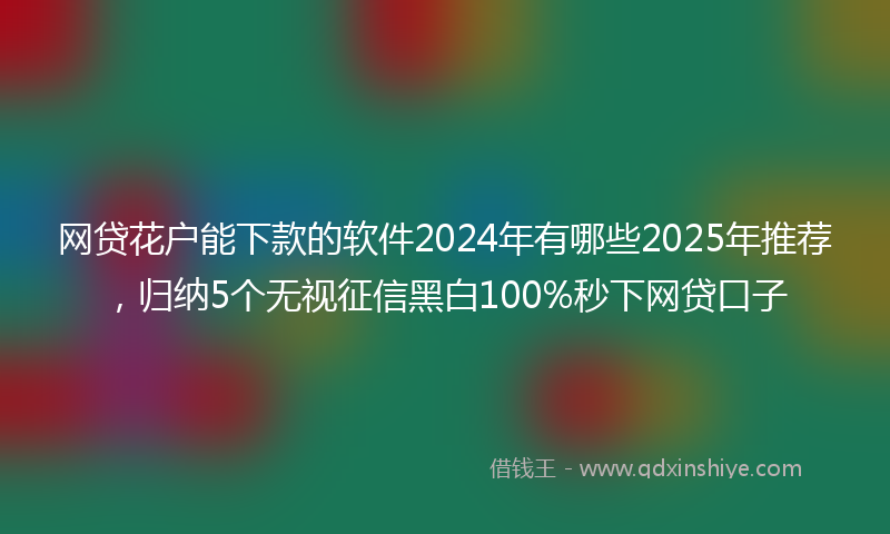 网贷花户能下款的软件2024年有哪些2025年推荐，归纳5个无视征信黑白100%秒下网贷口子