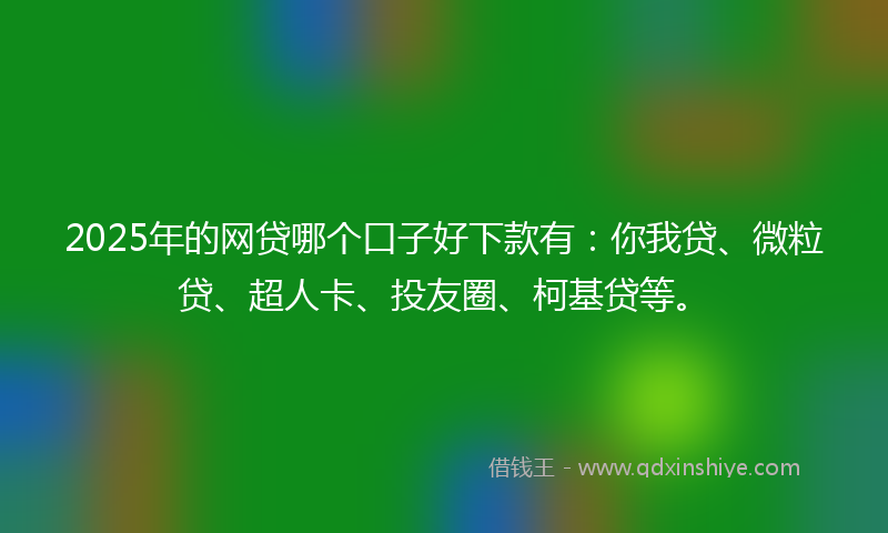 2025年的网贷哪个口子好下款有：你我贷、微粒贷、超人卡、投友圈、柯基贷等。