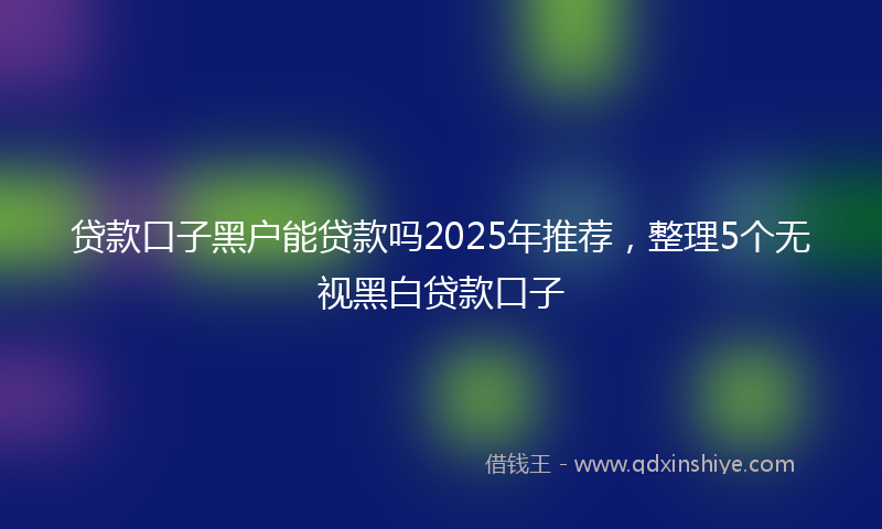 贷款口子黑户能贷款吗2025年推荐，整理5个无视黑白贷款口子