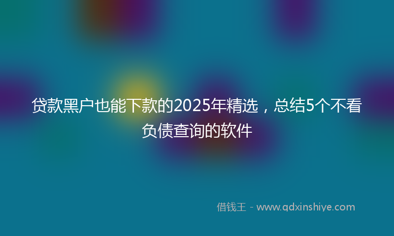贷款黑户也能下款的2025年精选，总结5个不看负债查询的软件
