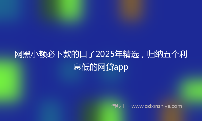 网黑小额必下款的口子2025年精选，归纳五个利息低的网贷app