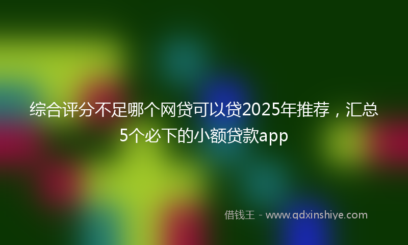 综合评分不足哪个网贷可以贷2025年推荐，汇总5个必下的小额贷款app