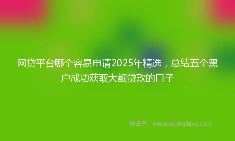 网贷平台哪个容易申请2025年精选，总结五个黑户成功获取大额贷款的口子