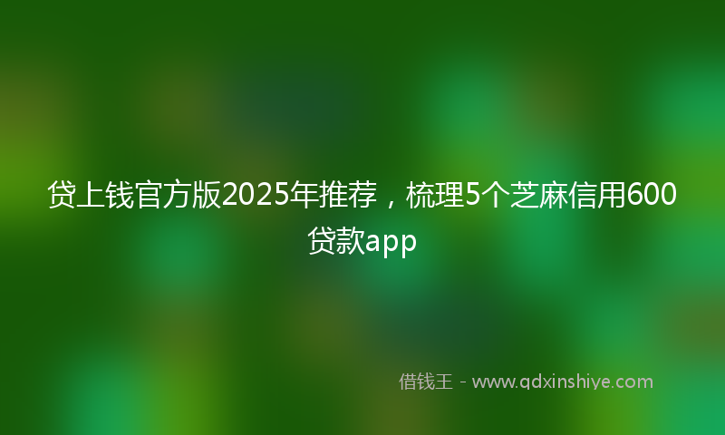 贷上钱官方版2025年推荐，梳理5个芝麻信用600贷款app