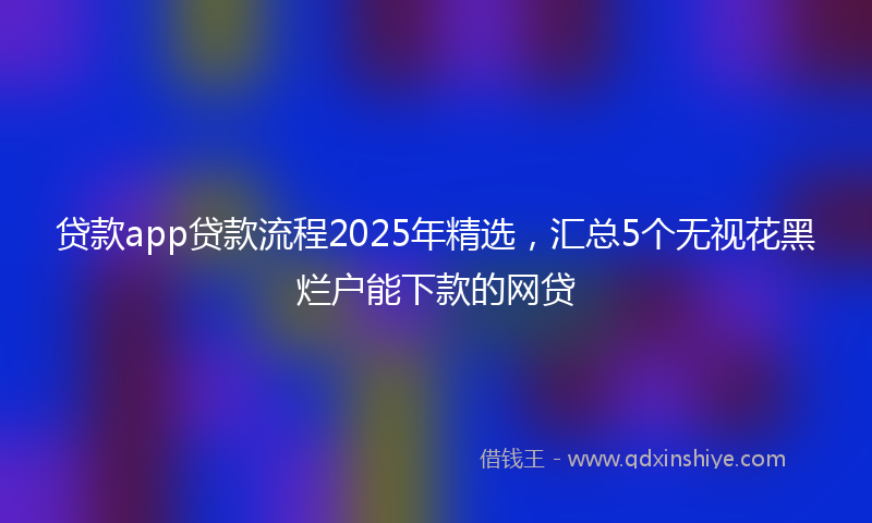 贷款app贷款流程2025年精选，汇总5个无视花黑烂户能下款的网贷