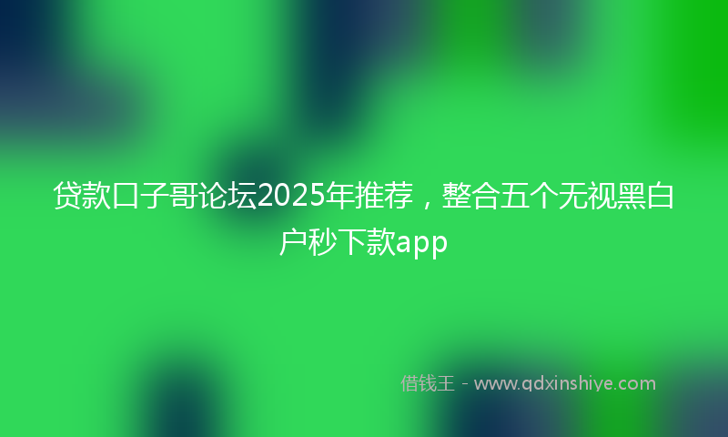 贷款口子哥论坛2025年推荐，整合五个无视黑白户秒下款app