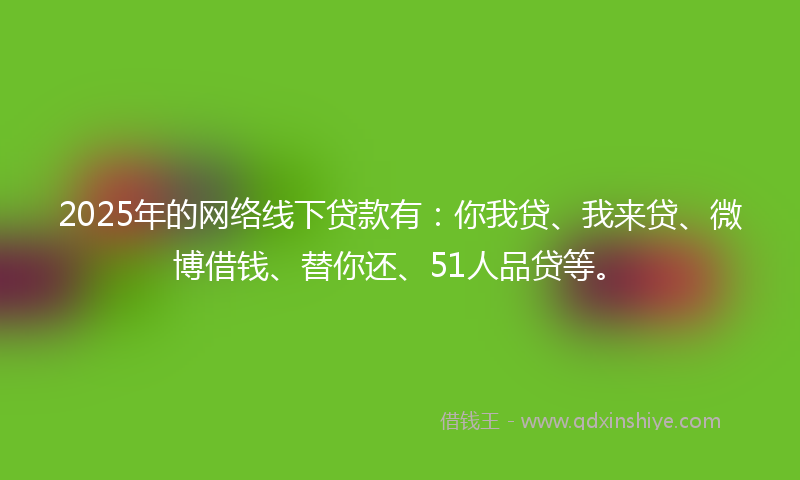 2025年的网络线下贷款有：你我贷、我来贷、微博借钱、替你还、51人品贷等。