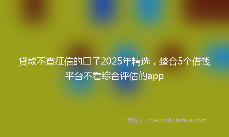 贷款不查征信的口子2025年精选，整合5个借钱平台不看综合评估的app
