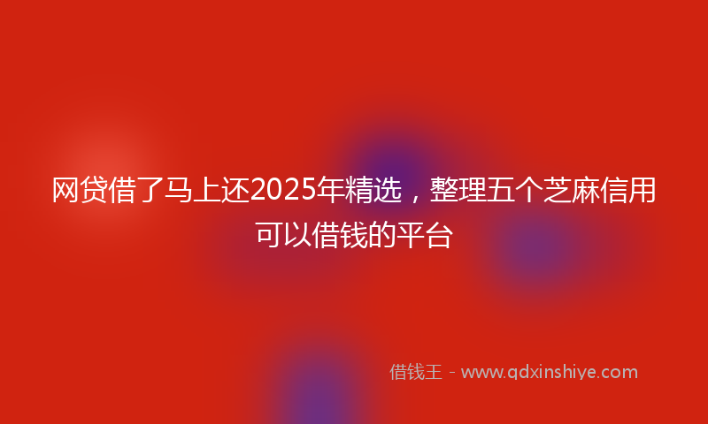 网贷借了马上还2025年精选，整理五个芝麻信用可以借钱的平台