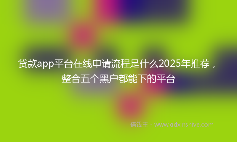 贷款app平台在线申请流程是什么2025年推荐，整合五个黑户都能下的平台