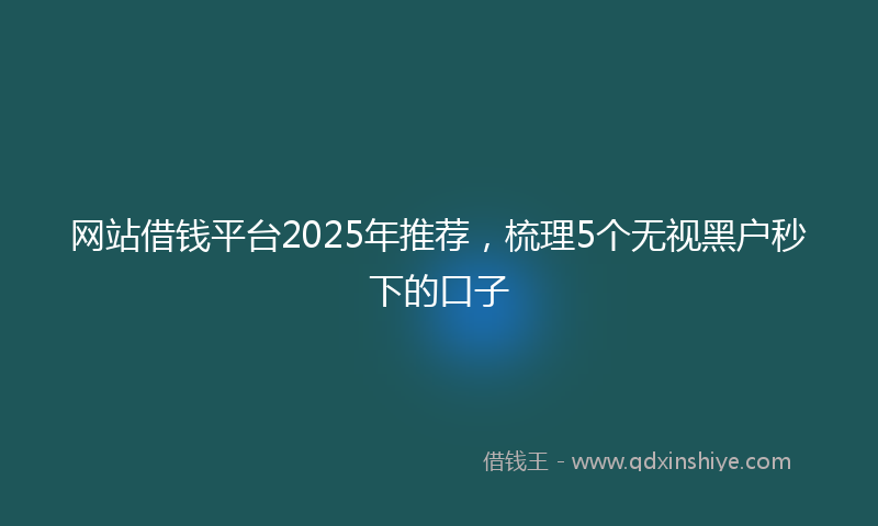 网站借钱平台2025年推荐，梳理5个无视黑户秒下的口子