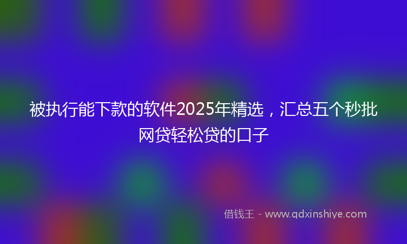 被执行能下款的软件2025年精选，汇总五个秒批网贷轻松贷的口子