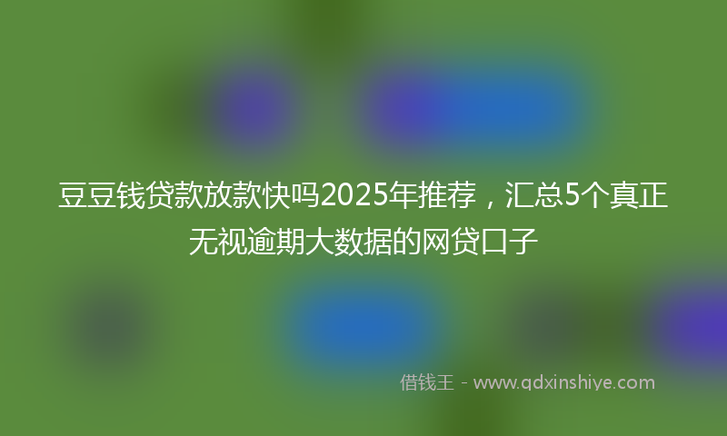 豆豆钱贷款放款快吗2025年推荐，汇总5个真正无视逾期大数据的网贷口子