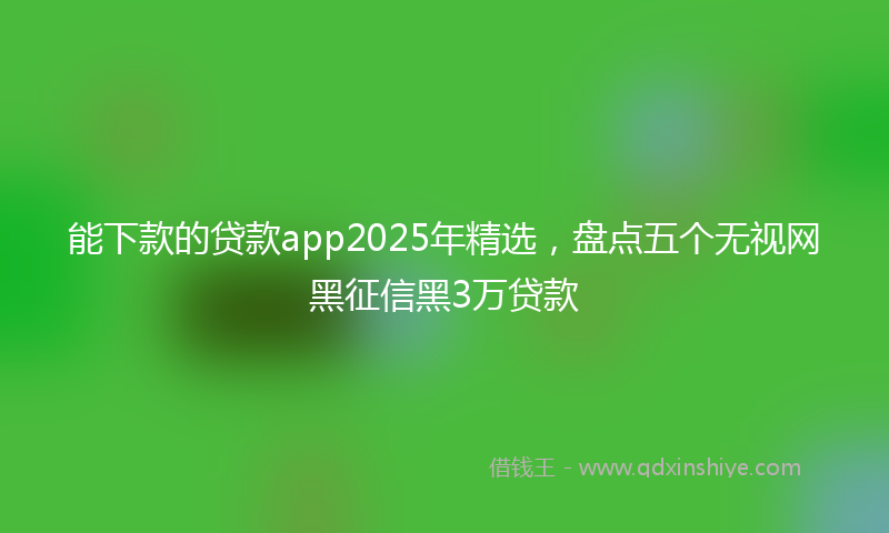 能下款的贷款app2025年精选，盘点五个无视网黑征信黑3万贷款