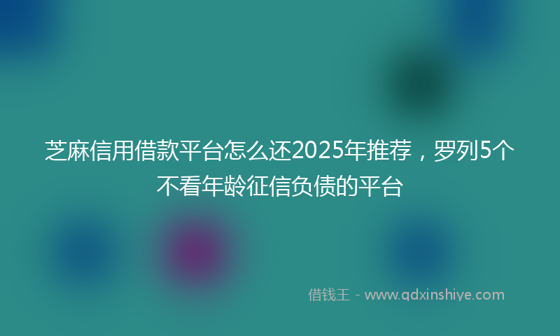 芝麻信用借款平台怎么还2025年推荐，罗列5个不看年龄征信负债的平台