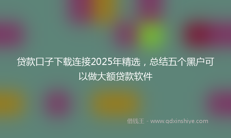 贷款口子下载连接2025年精选，总结五个黑户可以做大额贷款软件