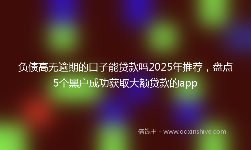 负债高无逾期的口子能贷款吗2025年推荐，盘点5个黑户成功获取大额贷款的app