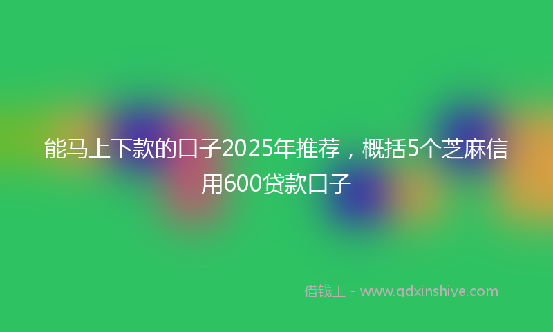 能马上下款的口子2025年推荐，概括5个芝麻信用600贷款口子