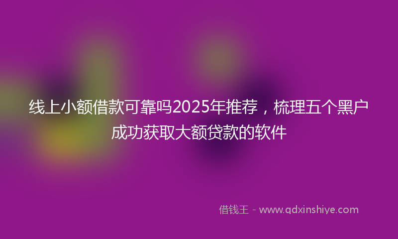线上小额借款可靠吗2025年推荐，梳理五个黑户成功获取大额贷款的软件