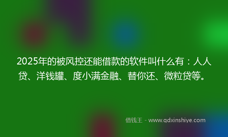 2025年的被风控还能借款的软件叫什么有：人人贷、洋钱罐、度小满金融、替你还、微粒贷等。